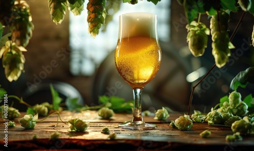 Cold fresh glass of beer wi...
