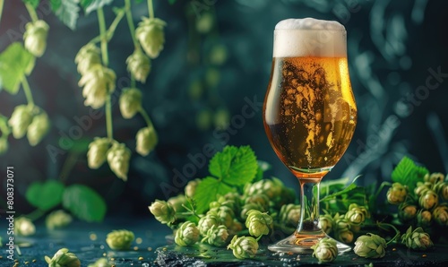 Cold fresh glass of beer wi...