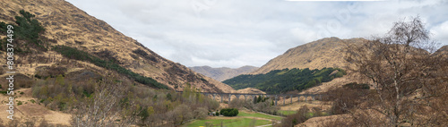 Panorama of Glenfinnan Viaduct, Scotland Highlands
