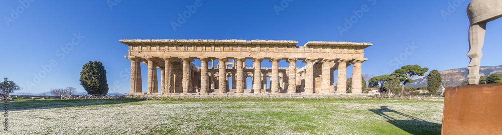 Temple of Hera at famous Paestum Archaeological UNESCO World Heritage Site, Province of Salerno, Campania, Italy Temple of Hera at famous Paestum Archaeological UNESCO World Heritage Site, Province of Salerno, Campania, Italy