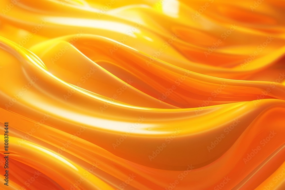 vibrant orange and yellow curved lines on abstract warm background festive 3d illustration