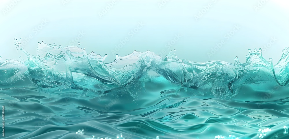 Powerful and majestic turquoise waves crashing dynamically illustrating the ocean's strength and beauty, suitable for impactful marine visuals Powerful and majestic turquoise waves crashing dynamically illustrating the ocean's strength and beauty, suitable for impactful marine visuals