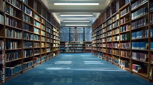 Bookshelf inside public library 