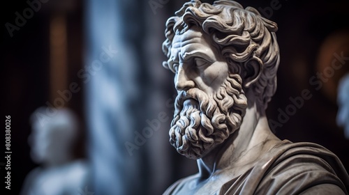 Dramatic portrait of ancient greek philosopher