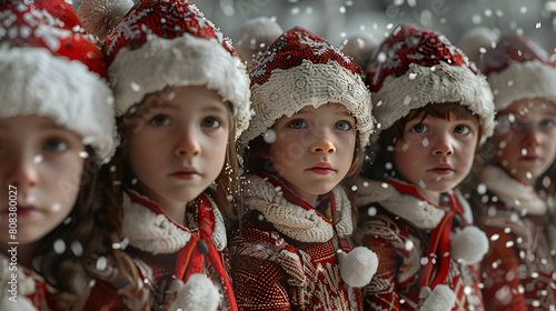 children in santa hats