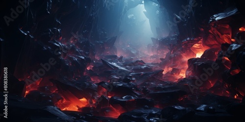 Fiery Volcanic Landscape photo