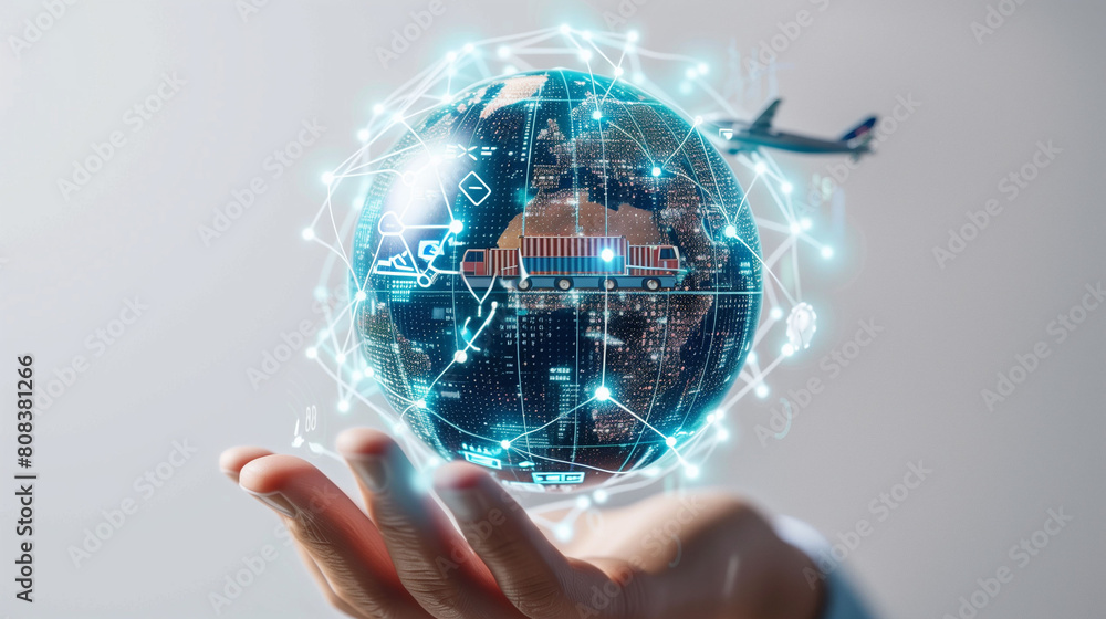 Business of the world logistic network distribution or transportation Industry or shipping business, Container Cargo shipment , truck delivery, airplane , import export Concept Business of the world logistic network distribution or transportation Industry or shipping business, Container Cargo shipment , truck delivery, airplane , import export Concept