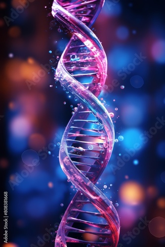 Glowing DNA Helix Structure © Balaraw