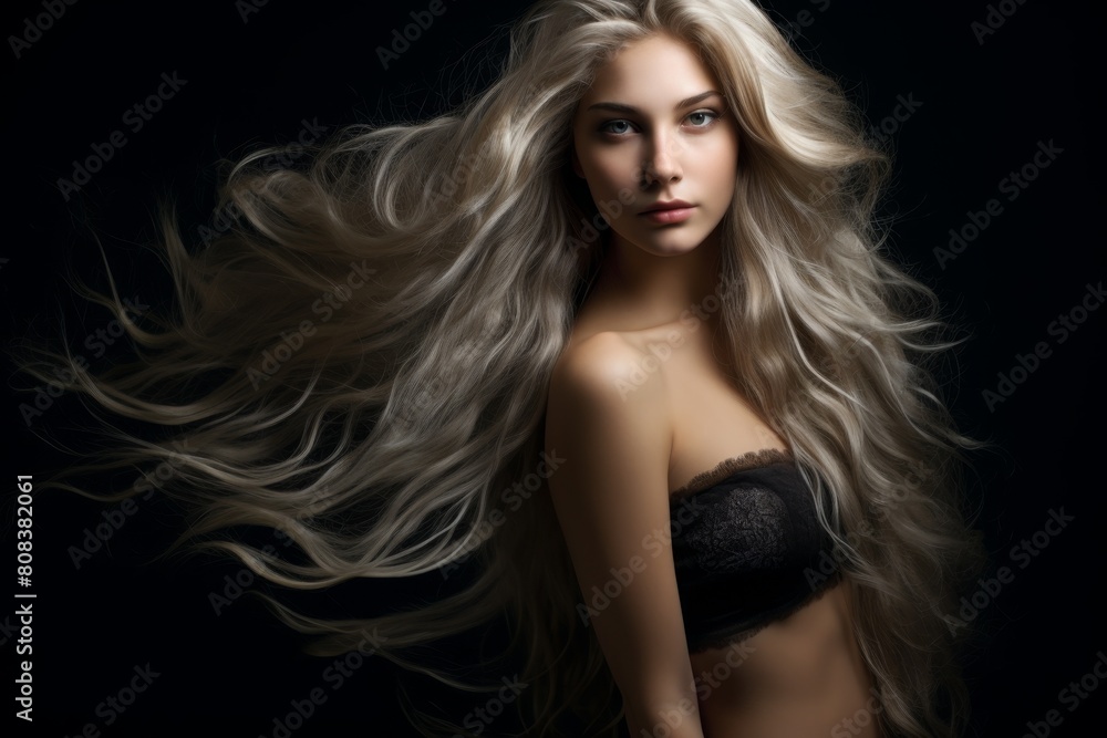 Glamorous woman with flowing blonde hair Glamorous woman with flowing blonde hair