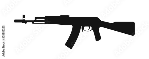 AK 47 silhouette gun weapon vector