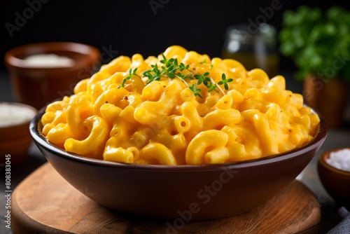 Delicious homemade mac and cheese in a bowl