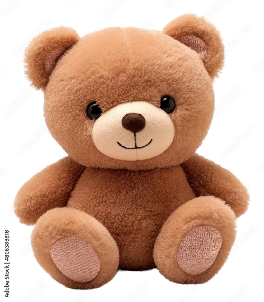 PNG Cute little bear plush brown toy.