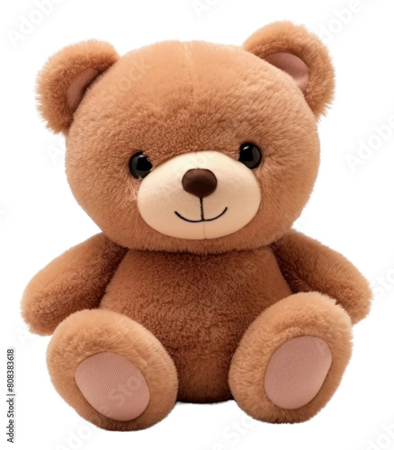 PNG Cute little bear plush brown toy.