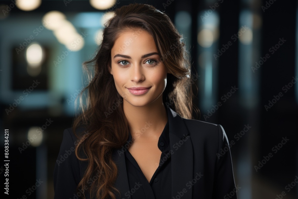 Confident young woman in black suit Confident young woman in black suit