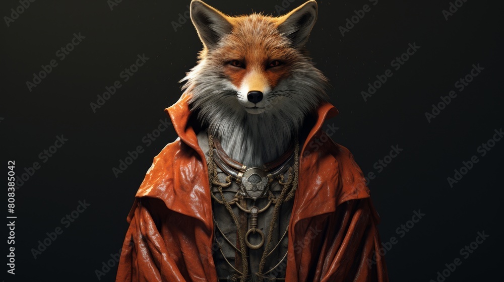 Majestic fox in ornate medieval attire Majestic fox in ornate medieval attire