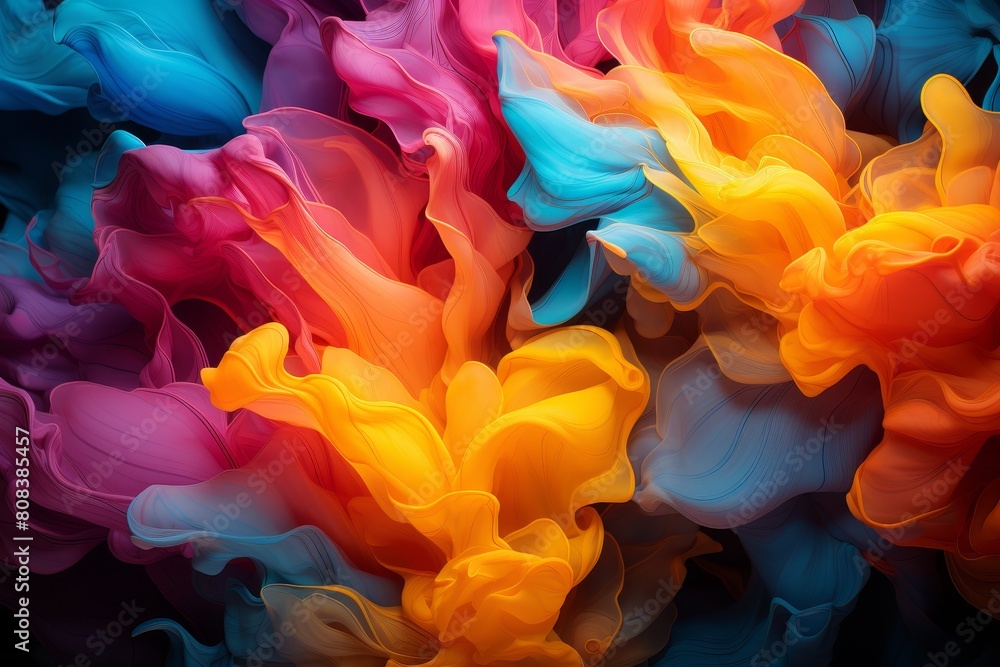 Fototapeta premium Vibrant abstract fluid art background