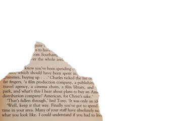 Ripped old book page corner border isolated transparent