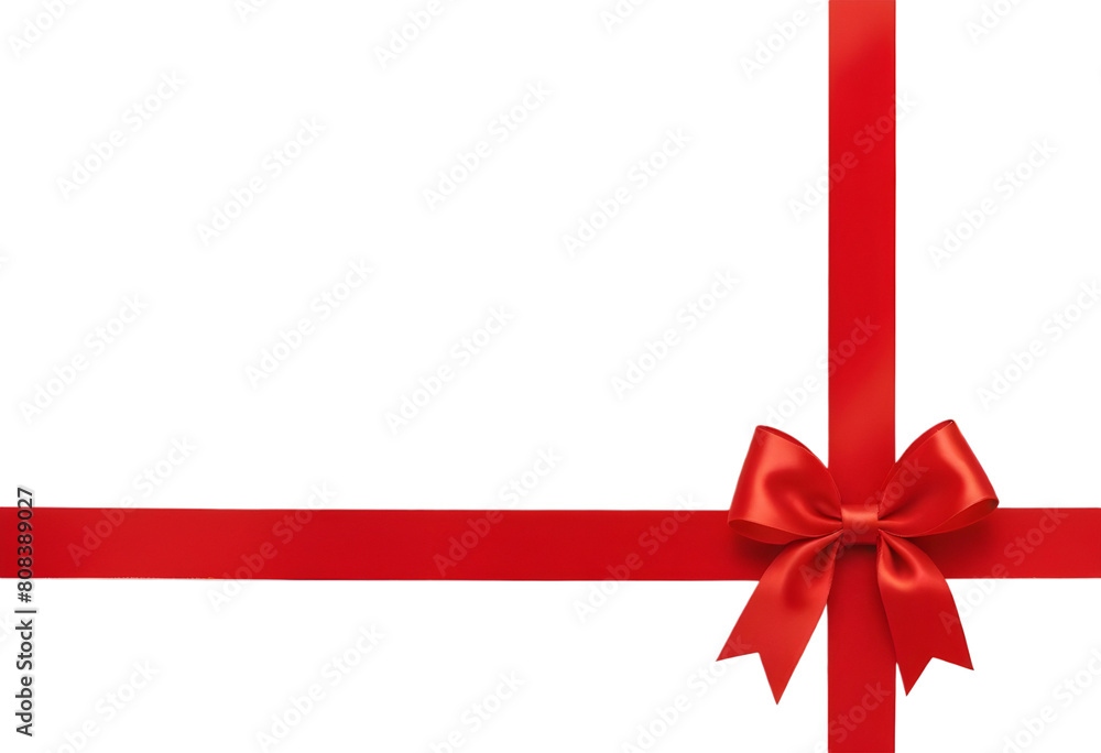 Red ribbon with bow isolated on white background Red ribbon with bow isolated on white background