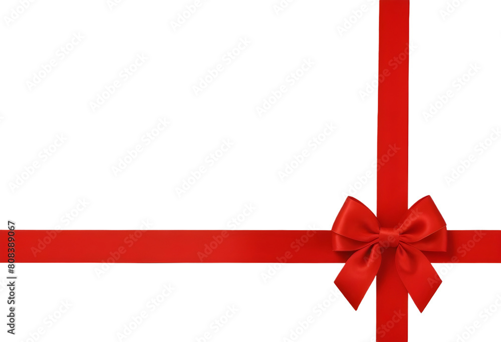 Red ribbon with bow isolated on white background Red ribbon with bow isolated on white background