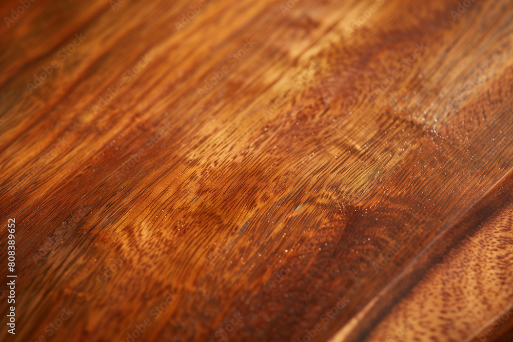 Fototapeta premium Close-up of a Polished Wooden Surface with Natural Patterns and Textures