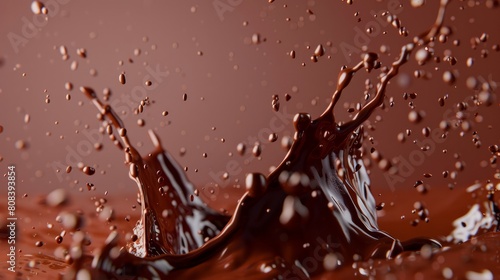 splash of chocolate or Cocoa. 3d illustration