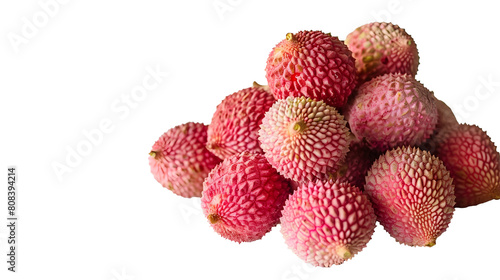 Close-up of lychees against white background