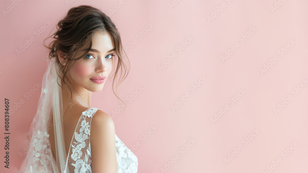 French bride in gown bridal dress smile prepare for wedding celebration French bride in gown bridal dress smile prepare for wedding celebration
