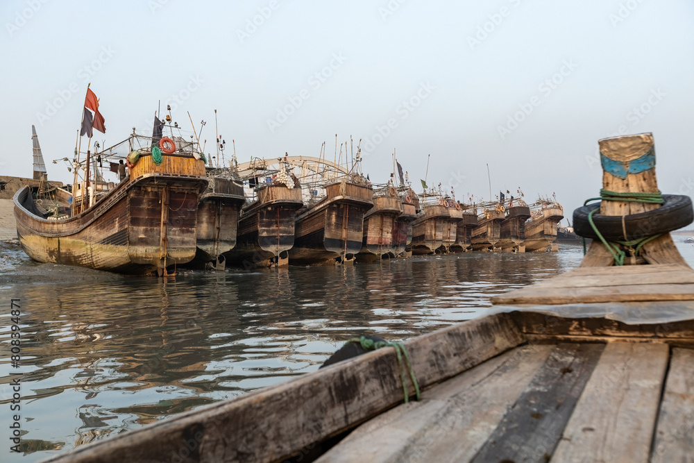 Fototapeta premium Port of Chittagong boats on the water