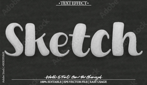 Sketch  Vector Text Effect Editable Alphabet Chalk Chalkboard Charcoal