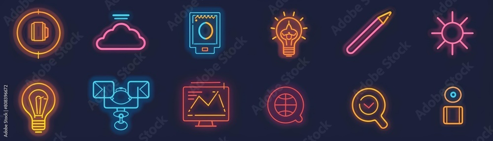Show Glow HUD Big icon set of corporate training, highlighting the importance of continuous professional development