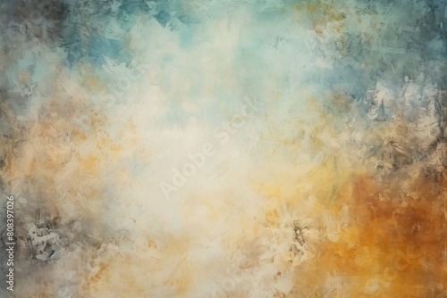 Elegant and ethereal abstract artistic texture background with blue and gold painting. Blended watercolor and pastel. Featuring dreamlike and soft focus elements for contemporary art. Modern wallpaper © Enigma