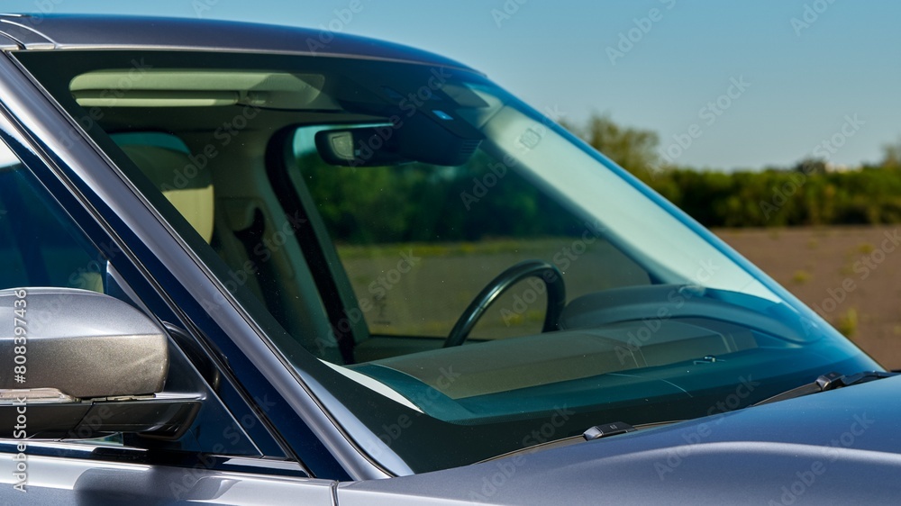Windshield of a suv