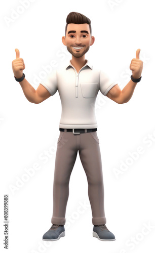 PNG 3D character person adult white background. photo