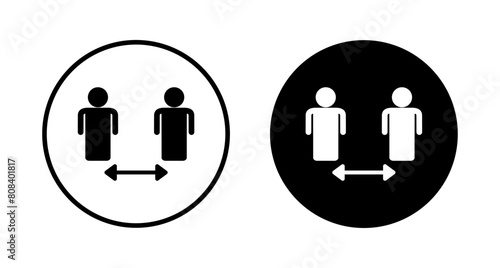 Social distancing icon vector isolated on white background. Keep distance sign. Coronavirus. Social Distancing and Self Quarantine.