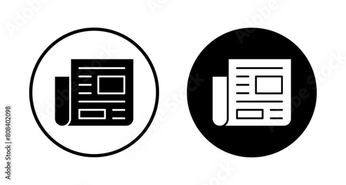 Newspaper icon vector isolated on white background. news paper icon vector