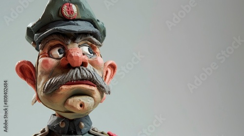 plasticine police doll on white background in high resolution