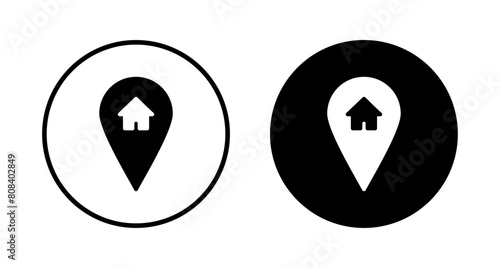 Address symbol icon vector isolated on white background . address icon vector. home location icon