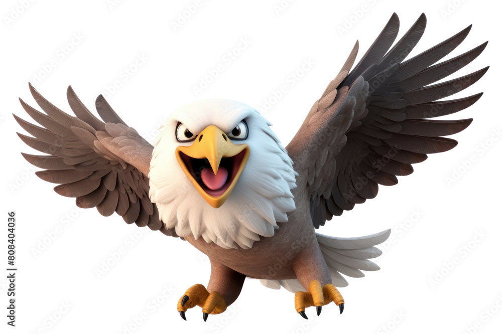 Obraz premium PNG Vulture cartoon animal flying.