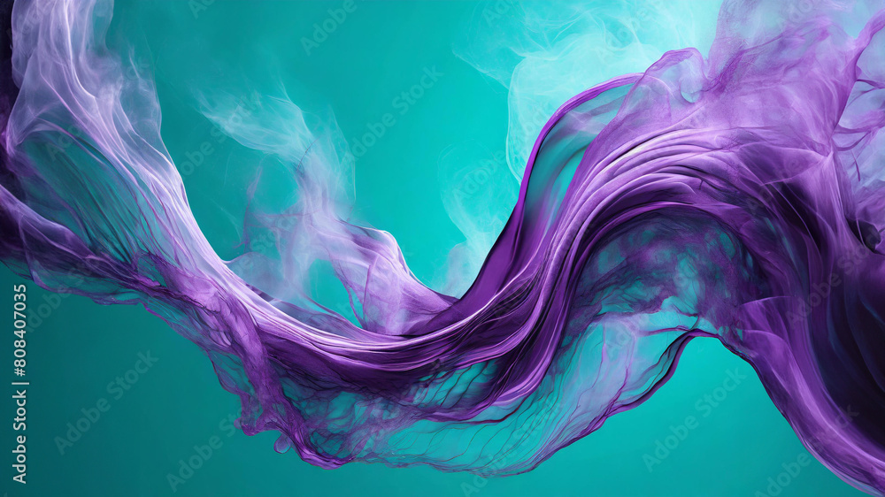 purple smoky wave against teal background