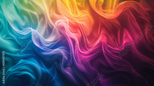 Silk-like colorful wave pattern, vibrant, artistic textile design photo