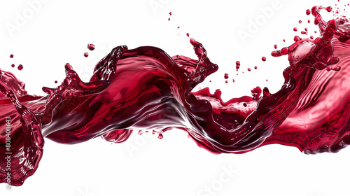 Dynamic Red Liquid Splash on White Background, Vibrant Fluid Motion