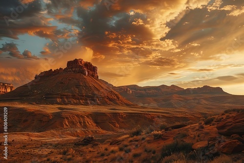 majestic red rock formation at sunset capturing the breathtaking beauty of the american southwest landscape photography