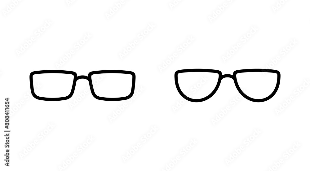 Glasses icon set. Glasses vector icon Glasses icon set. Glasses vector icon