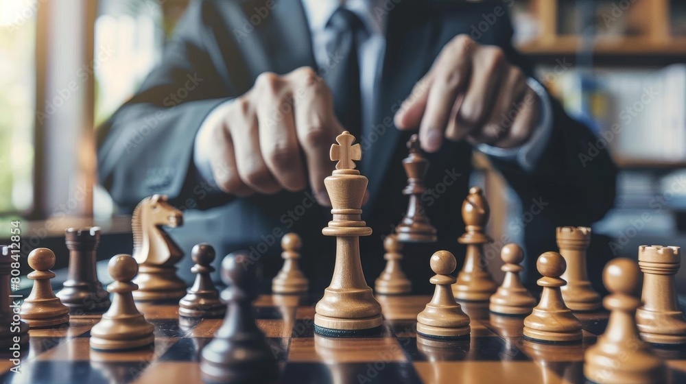 A leader or executive using advanced technology to plan and execute business strategies A leader or executive using advanced technology to plan and execute business strategies