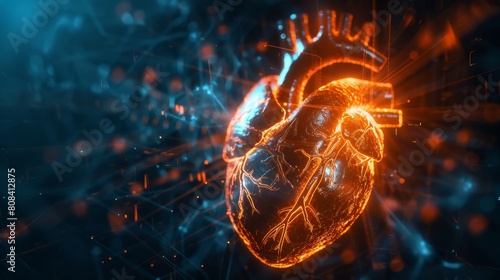 Science and Health Concept: Heartbeat concept with life inside heart