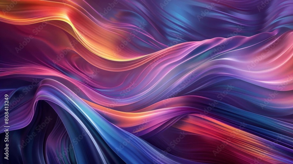 Abstract iridescent waves with a mystical atmosphere Abstract iridescent waves with a mystical atmosphere