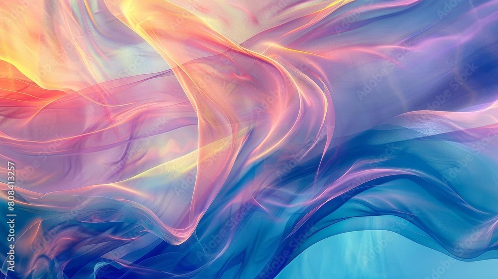 Abstract iridescent waves with a mystical atmosphere Abstract iridescent waves with a mystical atmosphere