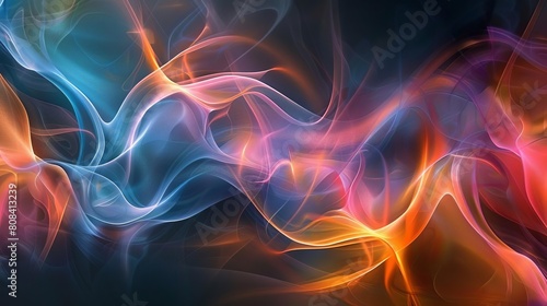 Abstract iridescent waves with a mystical atmosphere photo