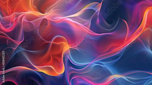 Abstract iridescent waves with a mystical atmosphere