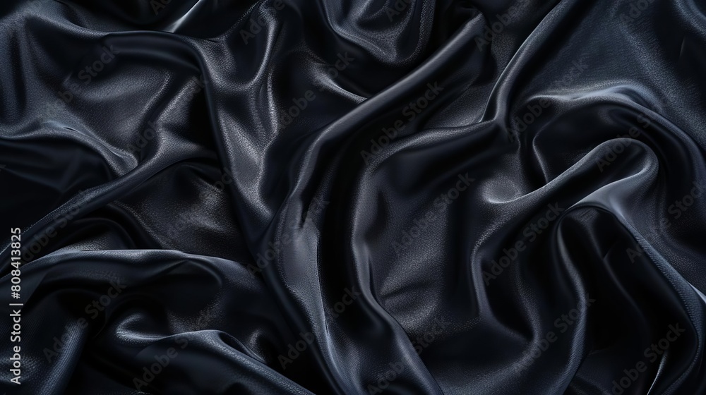Black silk texture, suggesting luxury and elegance Black silk texture, suggesting luxury and elegance
